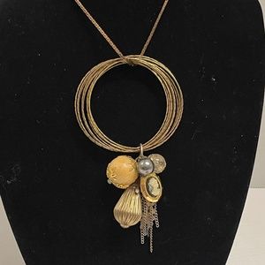 Vintage Charm Cluster Pendant Necklace Chains Cameo Crosses